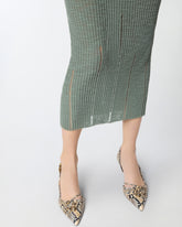 Eng anliegendes Midikleid mit Rippenmuster und Rissen - | Pinko