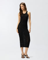 Eng anliegendes Midikleid mit Rippenmuster und Rissen - | Pinko