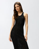 Eng anliegendes Midikleid mit Rippenmuster und Rissen - | Pinko