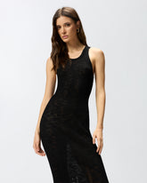 Ribbed slim-fit midi dress with rips - | Pinko