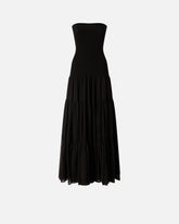 Robe longue avec haut côtelé et jupe à volants - | Pinko