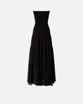 Robe longue avec haut côtelé et jupe à volants - | Pinko