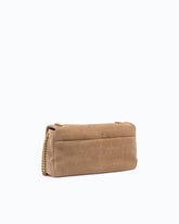 Sac à bandoulière moyen Love Bag Click Soft Horizontal en cuir embossé crocodile - Beige | Pinko