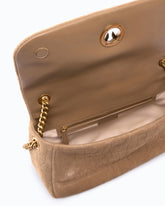 Sac à bandoulière moyen Love Bag Click Soft Horizontal en cuir embossé crocodile - Beige | Pinko