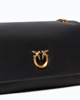 Sac à bandoulière Love Bag Click Soft Horizontal moyen en cuir pleine fleur - Noir | Pinko