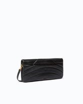 Mittlere Umhänge-Clutch Love Bag Click Horizontal aus Nappaleder mit Steppnähten - Schwarz | Pinko
