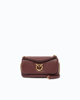 Borsa a tracolla Mini Love Bag Click Soft Horizontal in pelle fiore - Rosso Scuro | Pinko