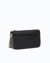 Torebka na długim pasku Mini Love Bag Click Soft Horizontal ze skóry licowej - Czarny | Pinko