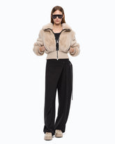 Bomberjacke aus Stoff mit Pelzeffekt - | Pinko
