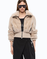 Bomberjacke aus Stoff mit Pelzeffekt - | Pinko