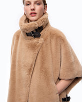Faux fur cape - Beige | Pinko