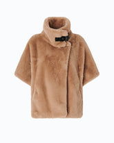 Faux fur cape - Beige | Pinko