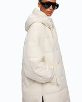 Lange, wattierte Steppjacke mit Kapuze - | Pinko