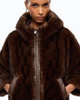 Faux fur blouson jacket with hood - | Pinko