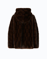 Faux fur blouson jacket with hood - | Pinko