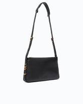 Mini One, Two, Three Bag in leather with shoulder strap and maxi studs - Black | Pinko