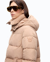 Piumino in tela tecnica idrorepellente - Beige | Pinko