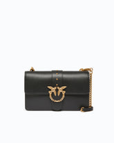 Sac à bandoulière Love Bag One moyen en cuir avec boucle bijou - Noir | Pinko