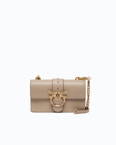 Sac à bandoulière Mini Love Bag One en cuir avec boucle bijou - Beige | Pinko