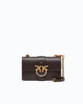 Borsa a tracolla Mini Love Bag One in pelle con fibbia gioiello - Marrone | Pinko