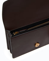Borsa a tracolla Mini Love Bag One in pelle con fibbia gioiello - Marrone | Pinko