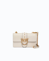 Sac à bandoulière Mini Love Bag One en cuir avec boucle bijou - Blanc | Pinko