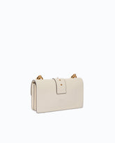 Sac à bandoulière Mini Love Bag One en cuir avec boucle bijou - Blanc | Pinko