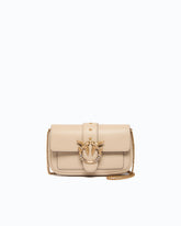 Love Bag Pocket small leather shoulder bag with jewel buckle - | Pinko