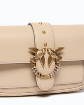 Love Bag Pocket small leather shoulder bag with jewel buckle - | Pinko