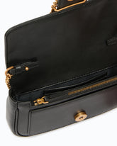 Love Bag Pocket small leather shoulder bag with jewel buckle - | Pinko