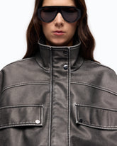 Pea coat with vintage finish - Dark Grey | Pinko