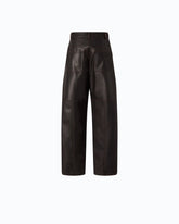Pantalon barrel en tissu façon cuir nappa - Marron | Pinko