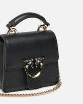PINKO Galleria Micro Love Bag One Top Handle handbag in leather with jewel buckle - | Pinko