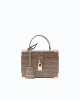 PINKO Galleria small crossbody vanity bag in crocodile-print leather - Trasparente | Pinko
