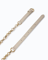 Belt with chain insert, 1.5 cm - Beige | Pinko