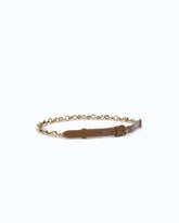 Cinturón con aplicación de cadena 1,5 cm - Marrón | Pinko
