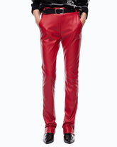 Ausgestellte Slim-Fit-Hose mit Nappaleder-Effekt - | Pinko