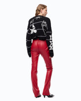Ausgestellte Slim-Fit-Hose mit Nappaleder-Effekt - | Pinko