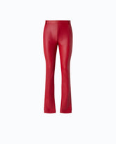 Ausgestellte Slim-Fit-Hose mit Nappaleder-Effekt - | Pinko