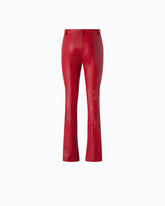 Ausgestellte Slim-Fit-Hose mit Nappaleder-Effekt - | Pinko