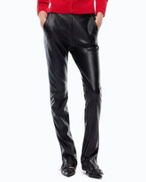 Ausgestellte Slim-Fit-Hose mit Nappaleder-Effekt - Schwarz | Pinko