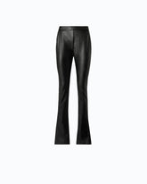 Ausgestellte Slim-Fit-Hose mit Nappaleder-Effekt - Schwarz | Pinko