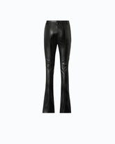 Ausgestellte Slim-Fit-Hose mit Nappaleder-Effekt - Schwarz | Pinko