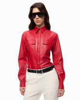 Chemise enduite façon cuir nappa - | Pinko