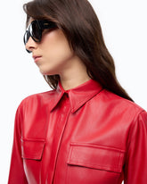 Chemise enduite façon cuir nappa - | Pinko