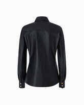 Nappa leather-effect coated shirt - | Pinko