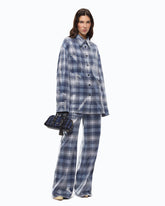 Pantaloni palazzo con motivo check e paillettes - | Pinko
