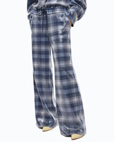 Pantaloni palazzo con motivo check e paillettes - | Pinko