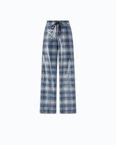 Pantaloni palazzo con motivo check e paillettes - | Pinko