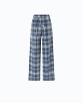 Pantaloni palazzo con motivo check e paillettes - | Pinko